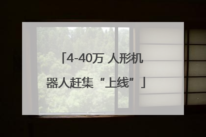 4-40万 人形机器人赶集“上线”