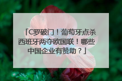 C罗破门！葡萄牙点杀西班牙两夺欧国联！哪些中国企业有赞助？