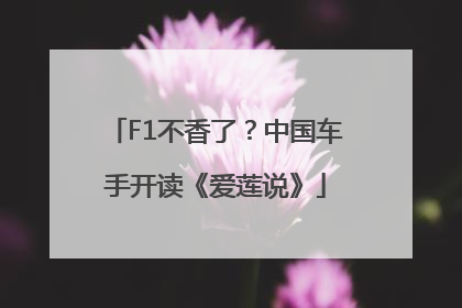 F1不香了？中国车手开读《爱莲说》